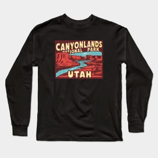 Retro Canyonlands National Park Utah US Vintage Illustration Long Sleeve T-Shirt